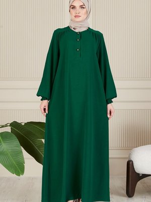 Yaka Önden Düğmeli Salaş Aerobin Gömlek Elbise Anne Namaz Gömlek Elbisesi Yaka Önden Düğmeli Salaş Aerobin Gömlek Elbise Anne Namaz Gömlek Elbisesi