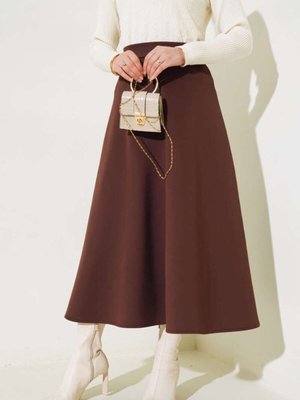 Kahverengi Scuba Uzun Etek Kahverengi Scuba Uzun Etek