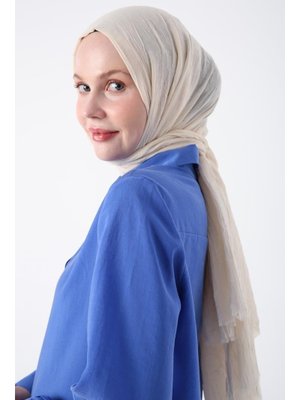 Ekru Bambu Kraş Şal