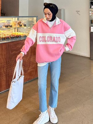 Colorado Baskılı Üç İplik Sweatshirt
