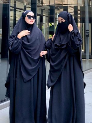 Siyah Santorini Ipek Lüx Sufleli Ferace Çarşaf Takımı Mekke Özel Serisi Hac Ve Umre Kıyafeti