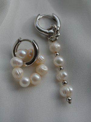 İnci Küpe Gumus Rengi