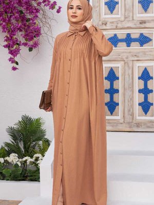 Ancelina Nervürlü Ferace Somon