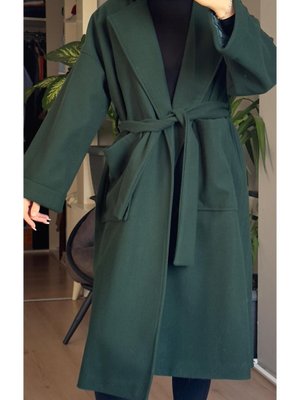 Kuşaklı Kaşe Kaban Zümrüt Kuşaklı Kaşe Kaban Zümrüt