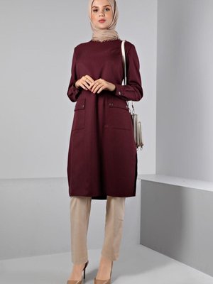 Cepli Yanları Yırtmaçlı Tunik