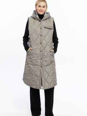 Uzun Cep Detayı Kapitone Şişme Yelek