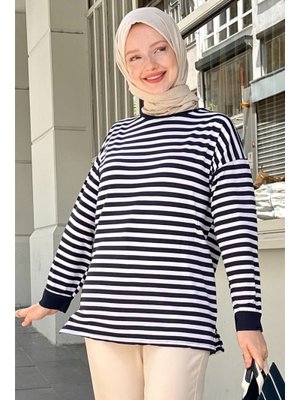 Dalton Lacivert Çizgili Tunik Dalton Lacivert Çizgili Tunik