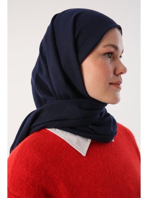 Lacivert Pamuklu Kraş Şal