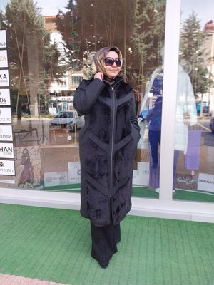 Kürk Detaylı Deri Kap Siyah