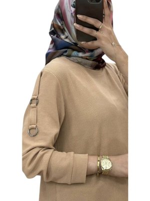 Kolları Halka Detaylı Fitilli Licrali Tunik