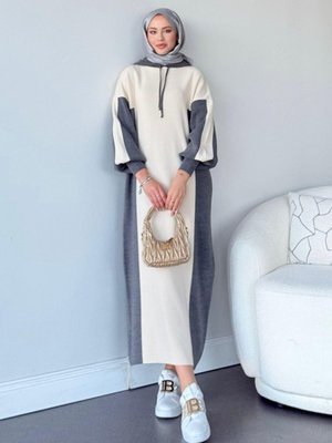 Spor Triko Elbise Gri