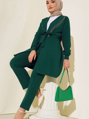 Zümrüt Zincir Detay Ceket İkili Takım Zümrüt Zincir Detay Ceket İkili Takım