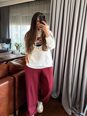 Ekru California Kapüşonlu Sweatshirt