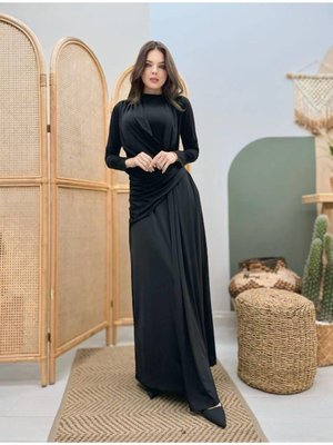 Sandy Kumaş Zr Model Likralı Uyumlu Elbise Yılbaşı Elbisesi