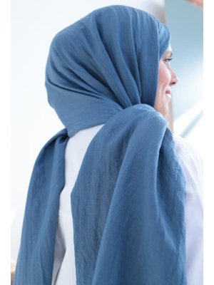 İndigo Pamuklu Kraş Şal