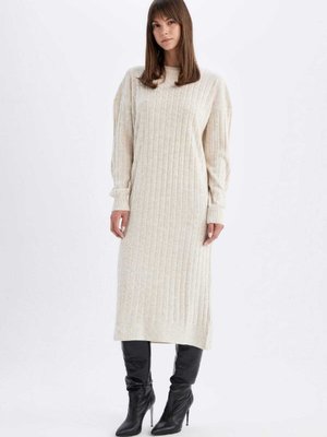 Regular Fit Yarım Balıkçı Yaka Basic Düz Uzun Kollu Triko Elbise W0986az24wn