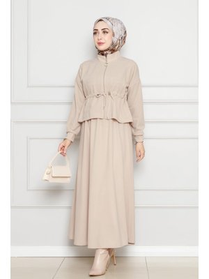 Bej Beli Tünelli Etekli Takım