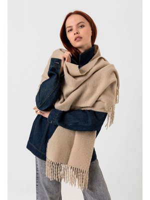 Vizon Püsküllü Buklet Atkı Şal 40x210 Cm 1257