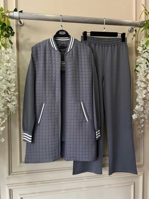 Kapitone Yelekli Üçlü Takım