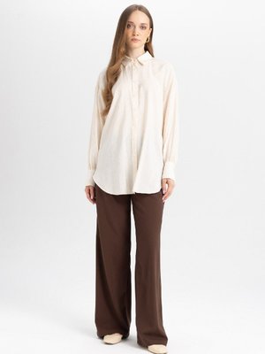 Wide Leg Geniş Paça Esnek Belli Bağcıklı Basic Düz Pantolon C5628ax24au