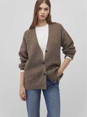 Düğmeli Hırka Kahverengi