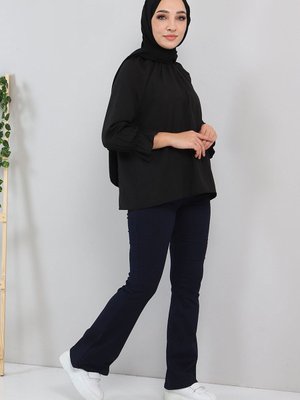 Lacivert İspanyol Paça Kot Pantolon Lacivert İspanyol Paça Kot Pantolon