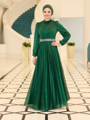 Abiye Elbise Zümrüt Yesili