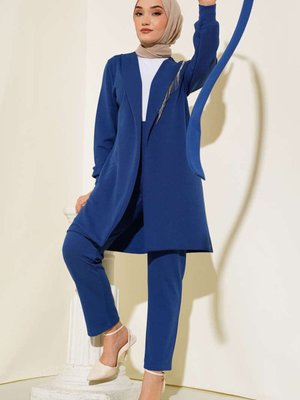 Mavi Zincir Detay Ceket İkili Takım Mavi Zincir Detay Ceket İkili Takım
