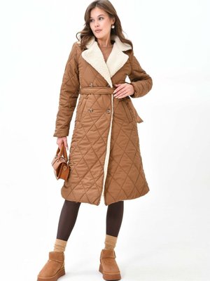 Kahverengi Kürklü Kapitone Mont Kahverengi Kürklü Kapitone Mont