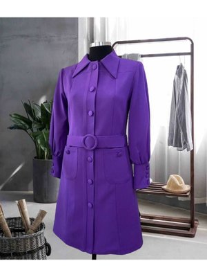 Balon Kol Düğmeli Trençkot Atlas Kumaş Astarlı