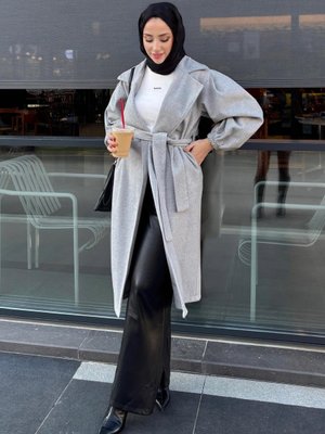 Gri Esma Kaşe Kaban