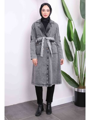 Antrasit Kol Apoletli Kot Trenç