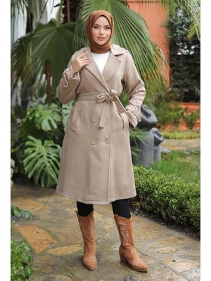 Vizon Apolet Detaylı Kaşe Kaban