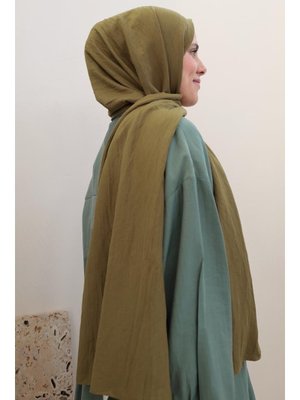 Haki Pamuklu Kraş Şal Açık