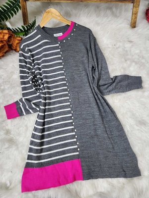 Çizgili Taşlı Triko Tunik Çizgili Taşlı Triko Tunik