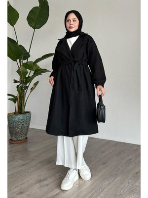 Balıksırtı Siyah Kaşe Kaban Balıksırtı Siyah Kaşe Kaban