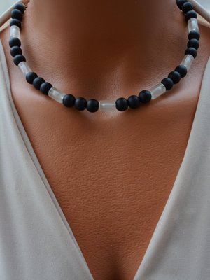 Mat Oniks Kedigözü Kolye