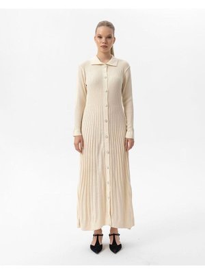 Düğmeli Triko Elbise