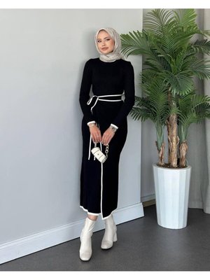 Bağlamalı Triko Elbise