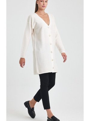 Kadın Triko Haroşa Örgü Açılma Yapmaz Dokuda Cm Tunik Boy Hırka