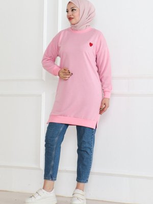 Kadın Kalp Nakışlı Tunik