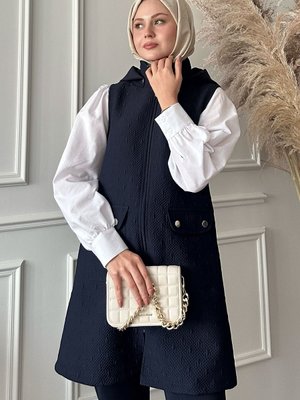 Cepli Kapitone Lacivert Yelek Cepli Kapitone Lacivert Yelek