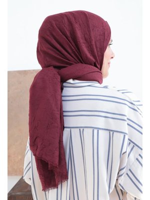 Bordo Bambu Kraş Şal