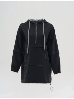 Katman Detaylı Sweatshirt Siyah