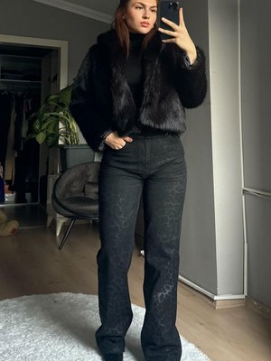 Gizli Cepli Kısa Kürk Siyah Gizli Cepli Kısa Kürk Siyah