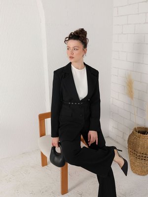 Siyah Kemerli Ceketli Takım