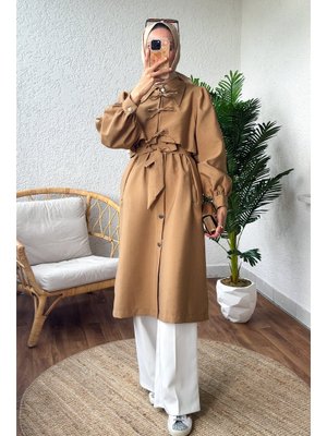 Camel Bolero Detaylı Trençkot