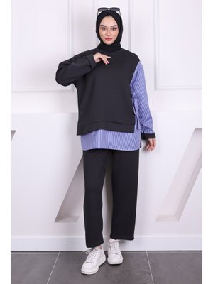 Füme Yan Bağlamalı Modal Tunik Pantolon Takım