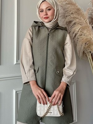 Cepli Kapitone Haki Yelek Cepli Kapitone Haki Yelek