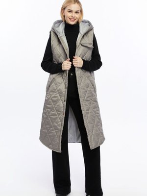 Uzun Çıt Detaylı Kapitone Şişme Yelek Uzun Çıt Detaylı Kapitone Şişme Yelek